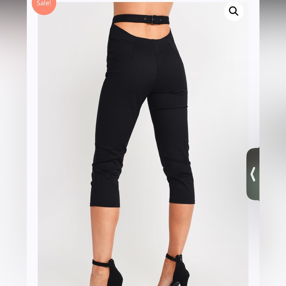 Tobi Smoking Aces Black Crop Cigarette Pants Large NWT